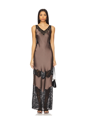 SIMKHAI Lacey Slip Dress in Brown. Size 00. Also in 2, 8.