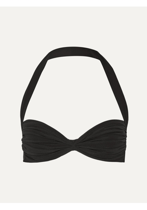 Norma Kamali - Bill Ruched Halterneck Bikini Top - Black - x small,small,medium,large,x large