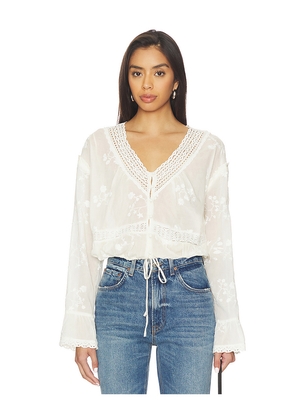 Free People Sweet Love Blouse in Ivory. Size L. Also in M, S, XL, XS.