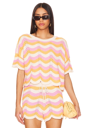 LSPACE Make Waves Top in Orange. Size L. Also in M, S, XL, XS.