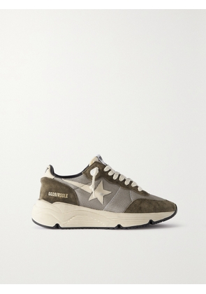 Golden Goose - Running Sole Leather-trimmed Mesh And Suede Sneakers - Green - IT35,IT36,IT37,IT38,IT39,IT40,IT41,IT42