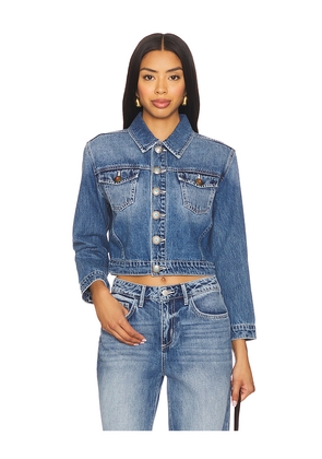 L'AGENCE Koda Crop Jacket in Blue. Size L. Also in S.