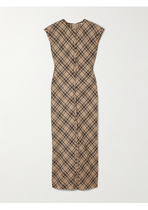 AMI PARIS - Checked Wool-blend Midi Dress - Brown - FR 34,FR 36,FR 38,FR 40,FR 42,FR 44