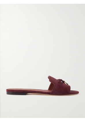 Loro Piana - Summer Charms Suede Slides - Burgundy - IT36,IT36.5,IT37,IT38,IT38.5,IT39,IT39.5,IT40,IT40.5,IT41,IT41.5,IT42