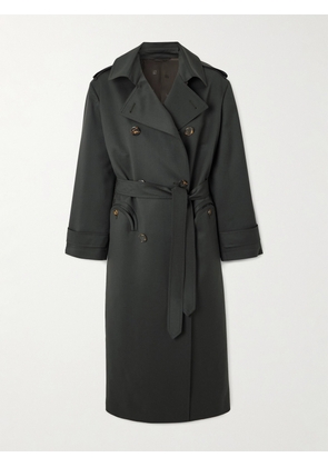 BLAZÉ Milano - Aseel Belted Double-breasted Wool And Mohair-blend Twill Coat - Green - 00,1,2,3,4