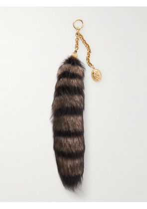 Chloé - Shearling And Gold-tone Charm - Neutrals - One size