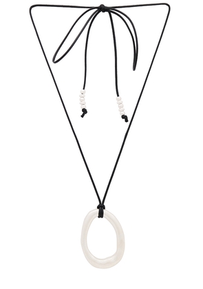 petit moments Pear Corded Necklace in Metallic Silver.