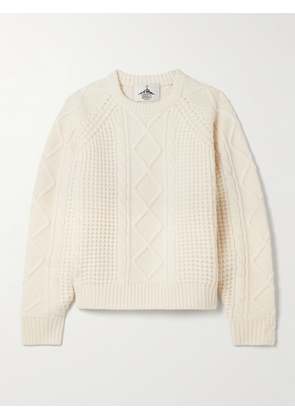 Perfect Moment - Crystal Cable-knit Merino Wool Sweater - Cream - x small,small,medium,large