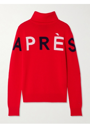 Perfect Moment - Intarsia Merino Wool Turtleneck Sweater - Red - x small,small,medium,large