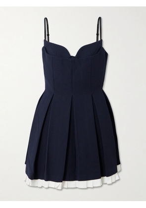 SHUSHU/TONG - Layered Pleated Twill Dress - Blue - UK 4,UK 6,UK 8,UK 10,UK 12,UK 14,UK 16