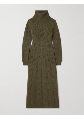 Loro Piana - Cashmere Turtleneck Maxi Dress - Green - x small,small,medium,large,x large