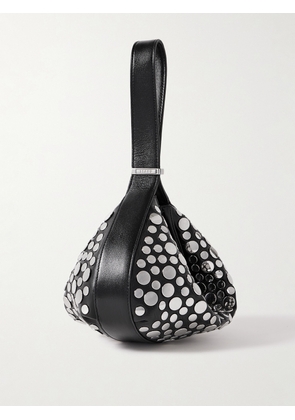 STAUD - Demy Studded Leather Shoulder Bag - Silver - One size