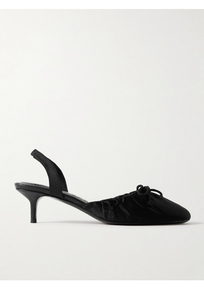STAUD - Alba Gathered Satin Slingback Pumps - Black - IT35,IT35.5,IT36,IT36.5,IT37,IT37.5,IT38,IT38.5,IT39,IT39.5,IT40,IT40.5,IT41,IT41.5,IT42