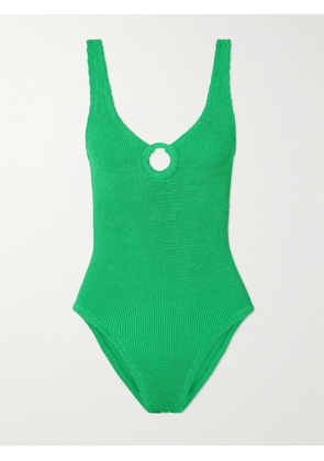 Hunza G - Coverage Celine Seersucker Swimsuit - Green - One size
