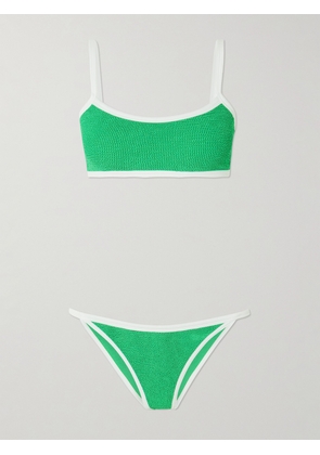 Hunza G - Tyler Two-tone Seersucker Bikini - Green - One size