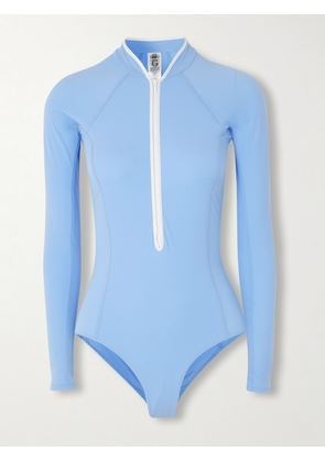 Hunza G - Tyra Two-tone Swimsuit - Blue - x small,small,medium,large,x large