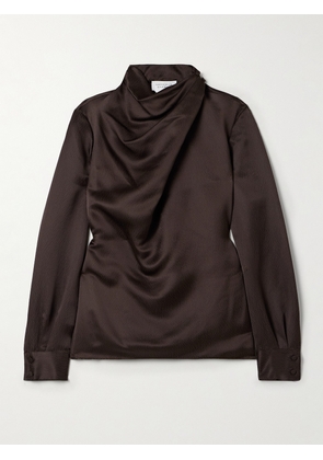 Gabriela Hearst - Marcela Draped Hammered Silk Blouse - Brown - IT36,IT38,IT40,IT42,IT44,IT46,IT48