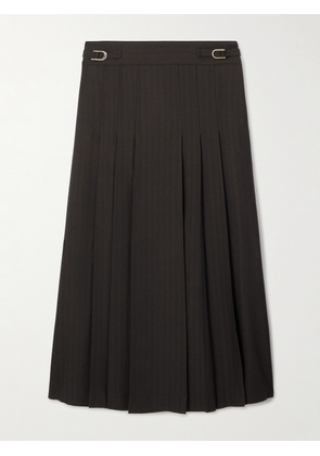 Gabriela Hearst - Wesley Pleated Wool-blend Midi Skirt - Brown - IT36,IT38,IT40,IT42,IT44,IT46,IT48