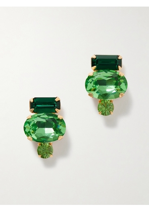 Jennifer Behr - Cleo Gold-plated Crystal Earrings - Green - One size