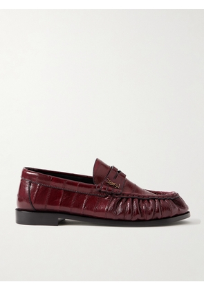 SAINT LAURENT - Le Loafer Eel Loafers - Burgundy - EU 35.5,EU 36,EU 36.5,EU 37,EU 37.5,EU 38,EU 38.5,EU 39,EU 39.5,EU 40,EU 40.5,EU 41,EU 42