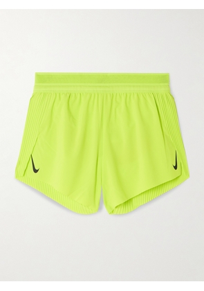 Nike - Aeroswift Dri-fit Adv Pleated Running Shorts - Yellow - xx small,x small,small,medium,large,x large