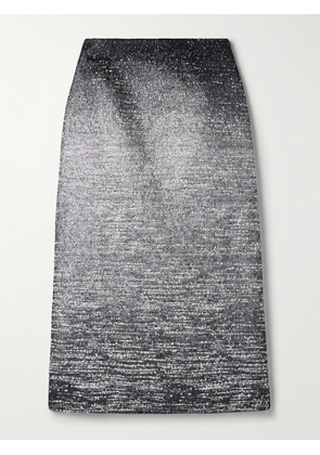 Oscar de la Renta - Metallic Bouclé-tweed Midi Skirt - Black - US2,US4,US6,US8