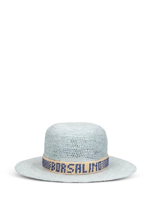 Borsalino woven trim hat - Blue