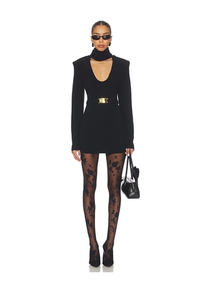 Rowen Rose x REVOLVE Abito Long Sleeve Mini Dress in Black. Size 38/4. Also in 36/2.