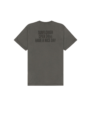 Sunflower Easy Hours Tee in Grey. Size L. Also in M, S, XL/1X, XXL/2X.