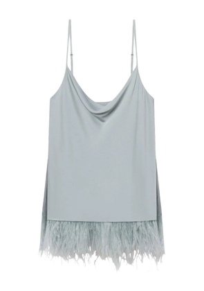 A.L.C. Eliza feather-trim top - Blue