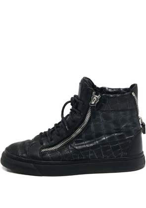 Giuseppe Zanotti Vintage crocodile-effect leather sneakers - Black