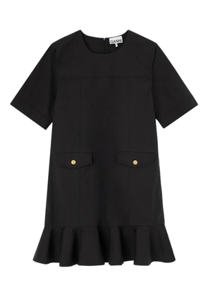 GANNI ruffled pocket dress - Black