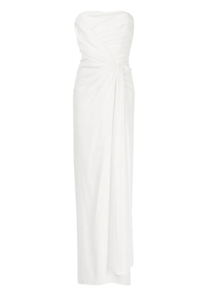 Dolce & Gabbana side-slit sable gown - White