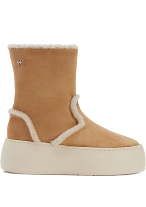 Giuseppe Zanotti Gz League shearling platform boots - Brown