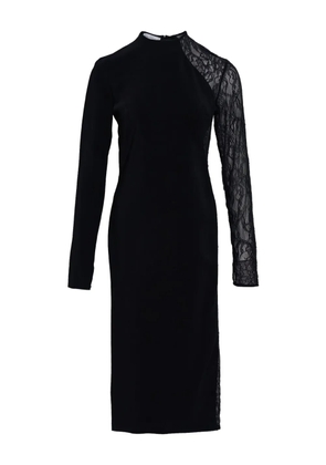 Stella McCartney Miracle lace-trim crepe midi dress - Black