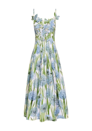 Oscar de la Renta Allium embroidered dress - Neutrals