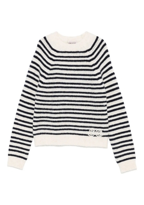 Semicouture striped embroidered sweater - White