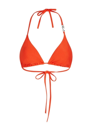Karl Lagerfeld logo-plaque bikini top - Orange