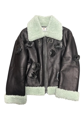 Casablanca floral-appliqué jacket - Black