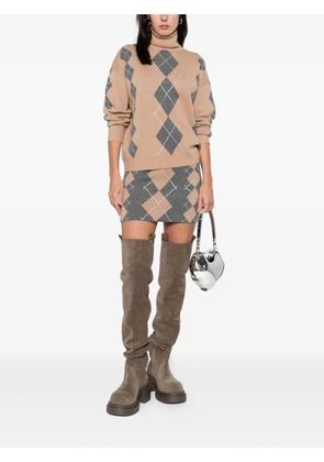 Retrofete Alberte embellished argyle-pattern sweater - Neutrals