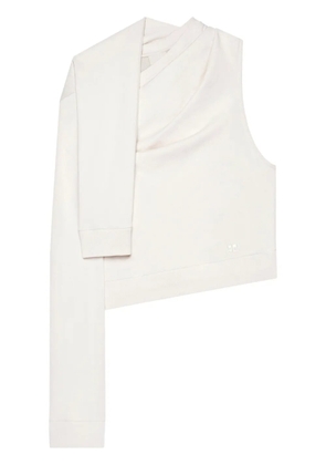 Courrèges asymmetric off-shoulder sweatshirt - Neutrals