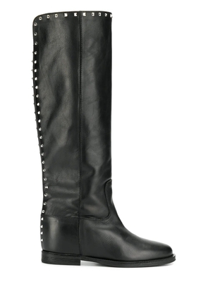 Via Roma 15 studded knee-high boots - Black
