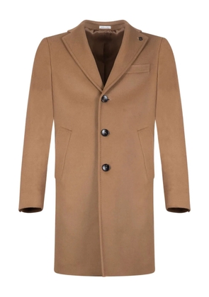 BRERAS MILANO lapel-collar single-breasted coat - Brown