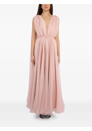 ACTUALEE draped V-neck maxi dress - Pink
