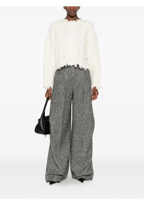 Simkhai Felix cable-knit frayed knitwear - White