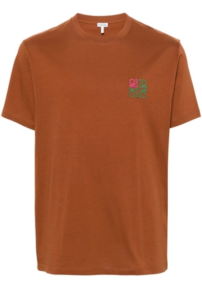 LOEWE Anagram-embroidered cotton T-shirt - Brown