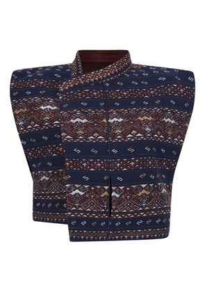 HUI MILANO Striped patterned jacket - Blue