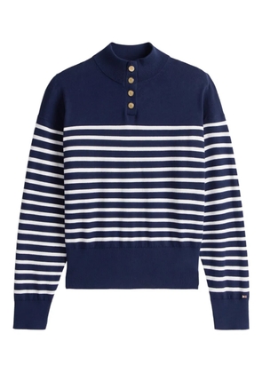 Tommy Hilfiger striped-pattern button sweater - Blue