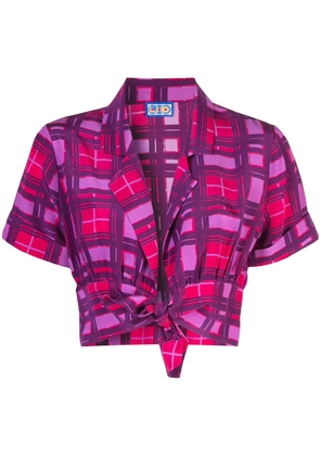 Lhd plaid wrap top - Purple