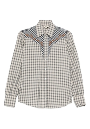 Diega Costelina embroidered checked shirt - Blue